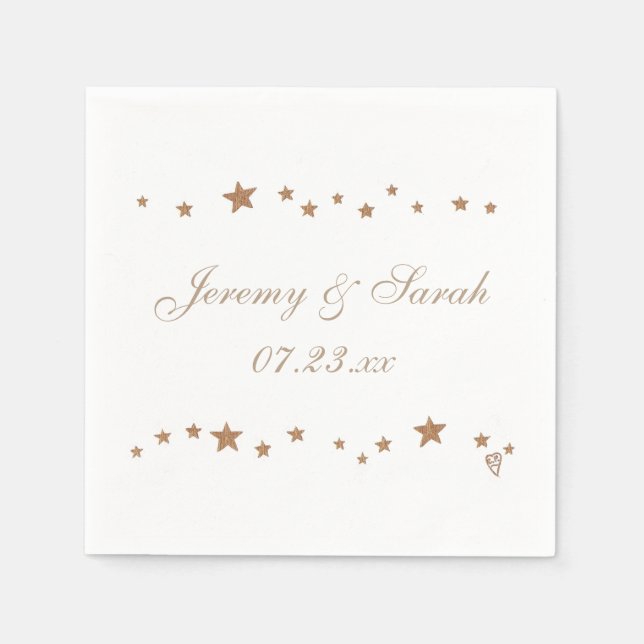 Lebhafte Goldstars Personalisiert Hochzeiten von N Serviette (Vorderseite)