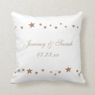 Lebhafte Goldstars Personalisierte Hochzeitskissen Kissen