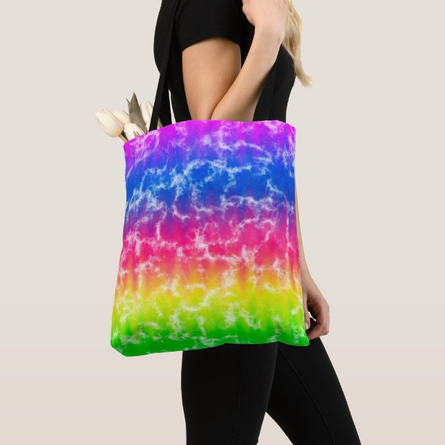 Lebhafte Gradient Gefärbte Krawatte Tote Bag Tasche (Von Nahem)