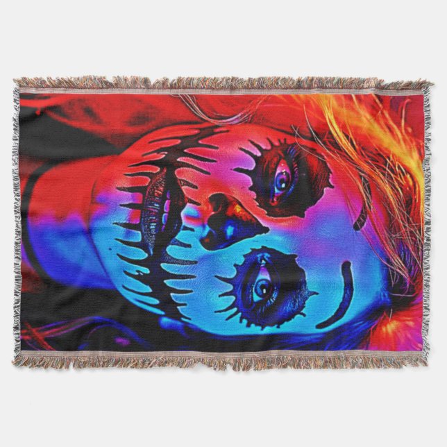 Lebhafte Halloween Makeup Art Decke (Vorderseite)