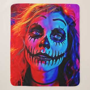 Lebhafte Halloween Makeup Art Sherpadecke