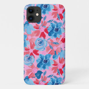 Lebhafte Handgemälde in Rot Blau und Rosa Case-Mate iPhone Hülle