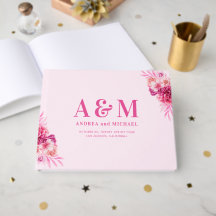 Lebhafte, heiß rosa Monogramm Elegante Hochzeit