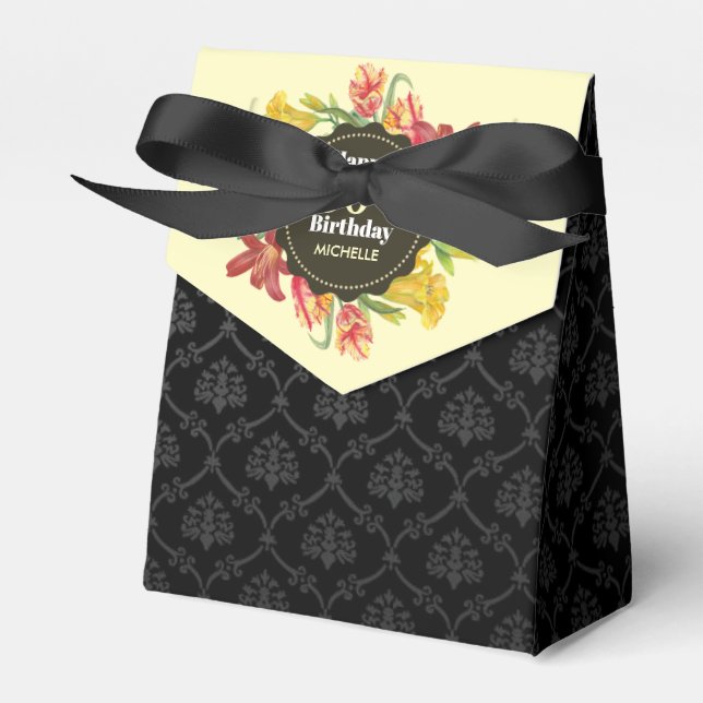 Lebhafte, helle Frühlingsblumen Wreath Geburtstag  Geschenkschachtel (Vorderseite)