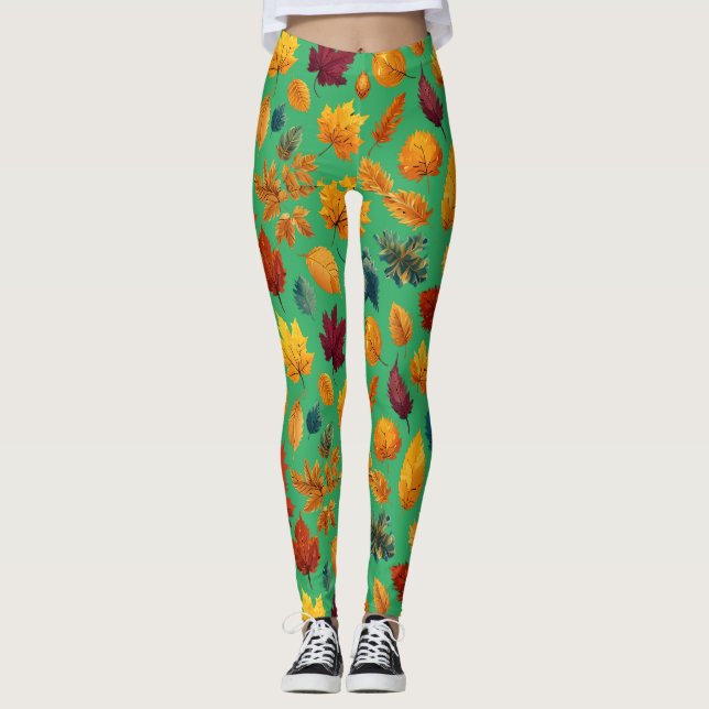 Lebhafte Herbstgänge Leggings (Vorderseite)