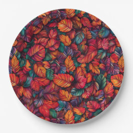 Lebhafte Herbstlaub Pappteller