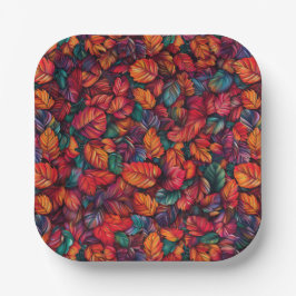 Lebhafte Herbstlaub Pappteller