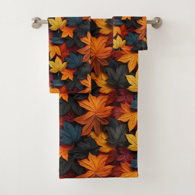 Lebhafte Herbstverläufe - ein Ausbruch von Herbstf Badhandtuch Set (Insitu)
