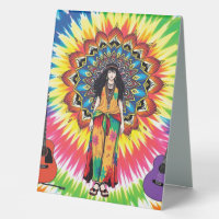 Lebhafte Hippie Mandala Kunst mit akustischen Gita