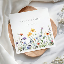 Lebhafte Hochzeit der Wasserfarben Serviette