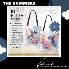 Lebhafte Hummingvögel im Flug Tote Beutel Tasche