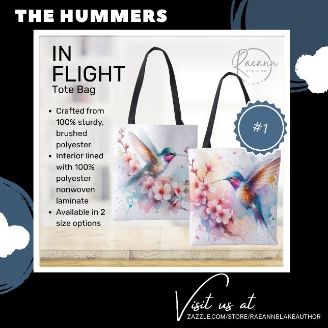 Lebhafte Hummingvögel im Flug Tote Beutel Tasche (Von Creator hochgeladen)