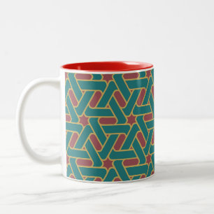 lebhafte Kaffeemaschine-Tasse, farbenfrohe Muster Zweifarbige Tasse