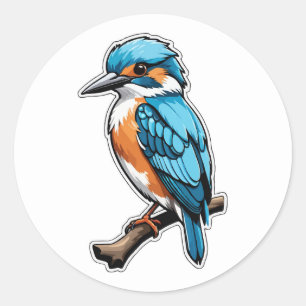 Lebhafte Kingfisher-Aufkleber - Ein Abstrich von F Runder Aufkleber