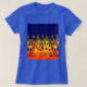 Lebhafte klassische Racing-Flammen auf Navy Blue T-Shirt (Design vorne)