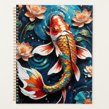 Lebhafte Koi und wunderschöne Blume Aquatic Scene