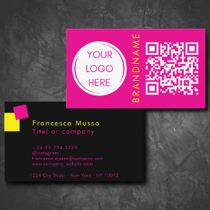 Lebhafte Kontrastfarbe, Logo und QR-Code modern Visitenkarte