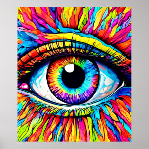 Lebhafte Kunst am Auge Poster