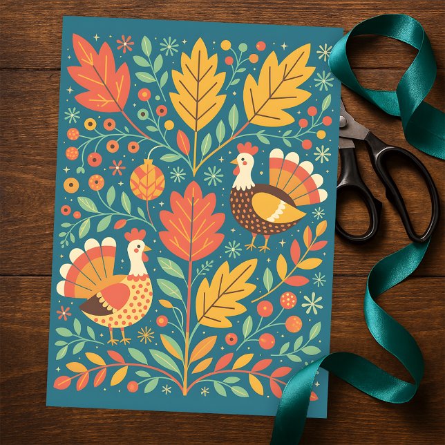 Lebhafte Kunst der Folk Türkei Herbst Verliert Ern Seidenpapier (Von Creator hochgeladen)