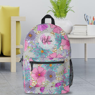 Lebhafte künstlerische Aquarellfarben und schwarze Bedruckter Rucksack