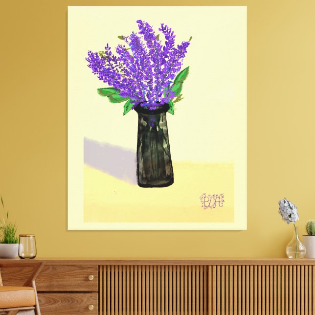 Lebhafte Lavendel-Blume, Inspirierte Natur Leinwanddruck (Insitu (Wohnzimmer))