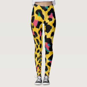 Lebhafte Leggings aus gelbem Leopard