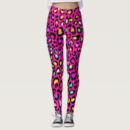 Lebhafte Leopard Print-Leggings Leggings