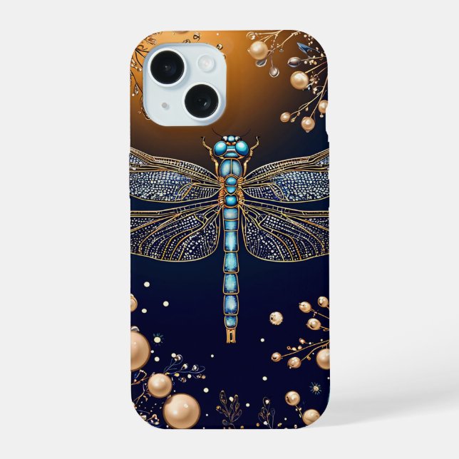 Lebhafte Libelle iPhone 15 Hülle (Rückseite)