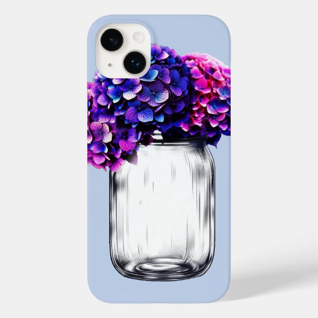 Lebhafte Lila Blaupink-Hydrangea Case-Mate iPhone 14 Plus Hülle (Rückseite)