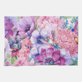 Lebhafte lila und rosa Blume Geschirrtuch