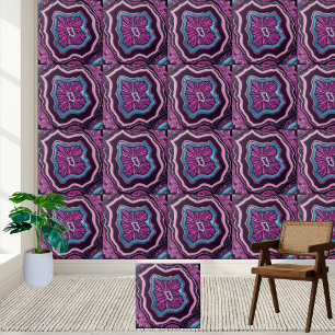 Lebhafte Lila und rosa Geode Agate Tile Fliese