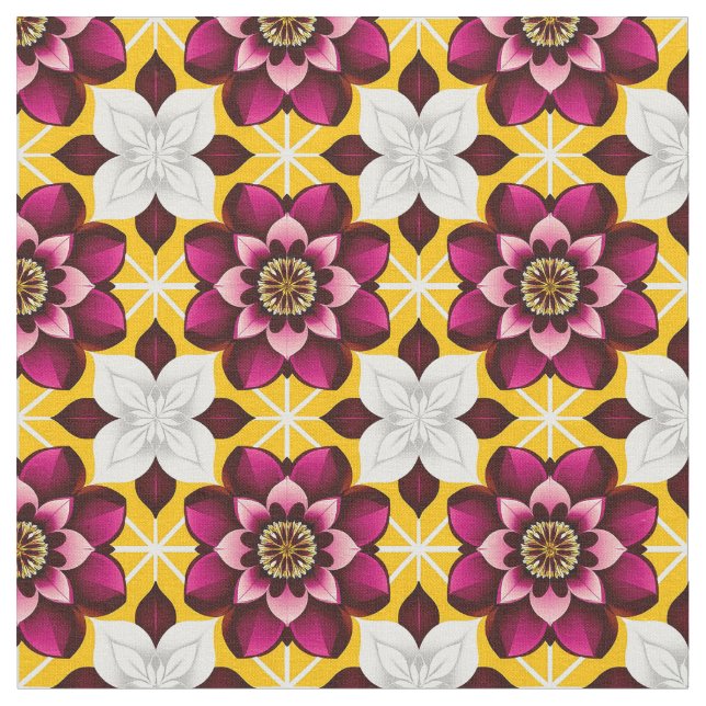 Lebhafte Magenta und weiße Blume Stoff (Nahaufnahme)