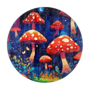 Lebhafte Magic Mushroom Forest Art Schneidebrett