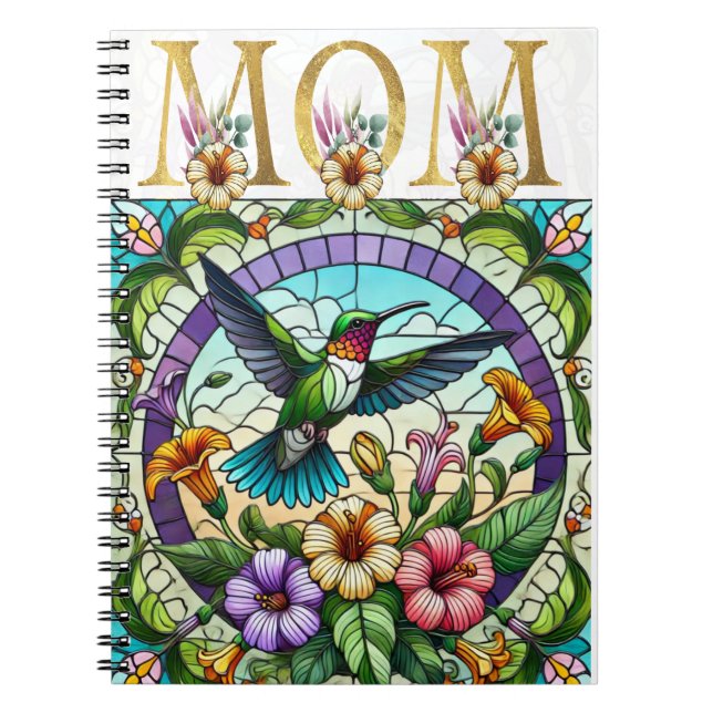 Lebhafte Mama Blumendesign Notizblock (Vorderseite)