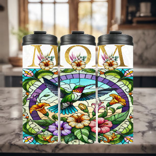 Lebhafte Mama Hummingbird Thermosbecher
