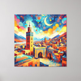 Lebhafte marokkanische Skyline - Azilal Leinwanddruck