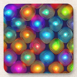 Lebhafte, mehrfarbige Abstrakte Spiralkunst Getränkeuntersetzer