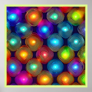 Lebhafte, mehrfarbige Abstrakte Spiralkunst Poster
