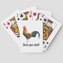 lebhafte mehrfarbige Rooster Classic Playing Cards