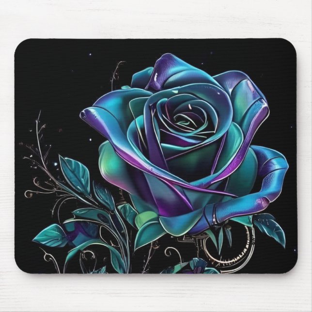 Lebhafte metallische Rose Mousepad (Vorne)