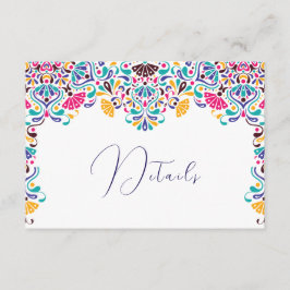 Lebhafte mexikanische Fiesta Style Rainbow Wedding Begleitkarte