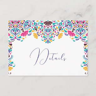 Lebhafte mexikanische Fiesta Style Rainbow Wedding Begleitkarte