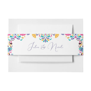Lebhafte mexikanische Fiesta Style Rainbow Wedding Einladungsbanderole
