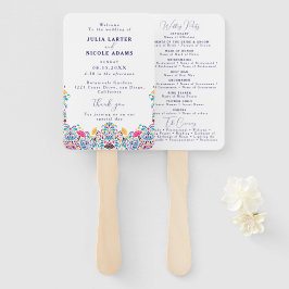 Lebhafte mexikanische Fiesta Style Rainbow Wedding Fächer