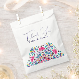 Lebhafte mexikanische Fiesta Style Rainbow Wedding Geschenktütchen
