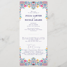 Lebhafte mexikanische Fiesta Style Rainbow Wedding Programm