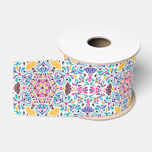 Lebhafte mexikanische Fiesta Style Rainbow Wedding Ripsband