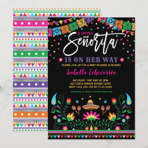 Lebhafte mexikanische Senorita Fiesta Babydusche Einladung