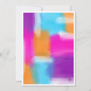 Lebhafte Minimal Abstrakt Artwork Flat Holiday Car Feiertagskarte