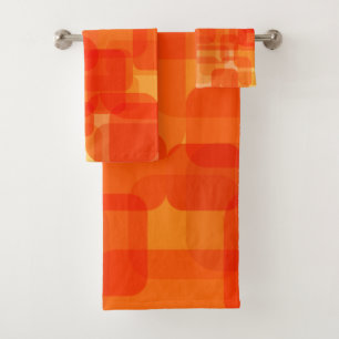 Lebhafte moderne Abstrakte Moderne Kunst Orange Badhandtuch Set